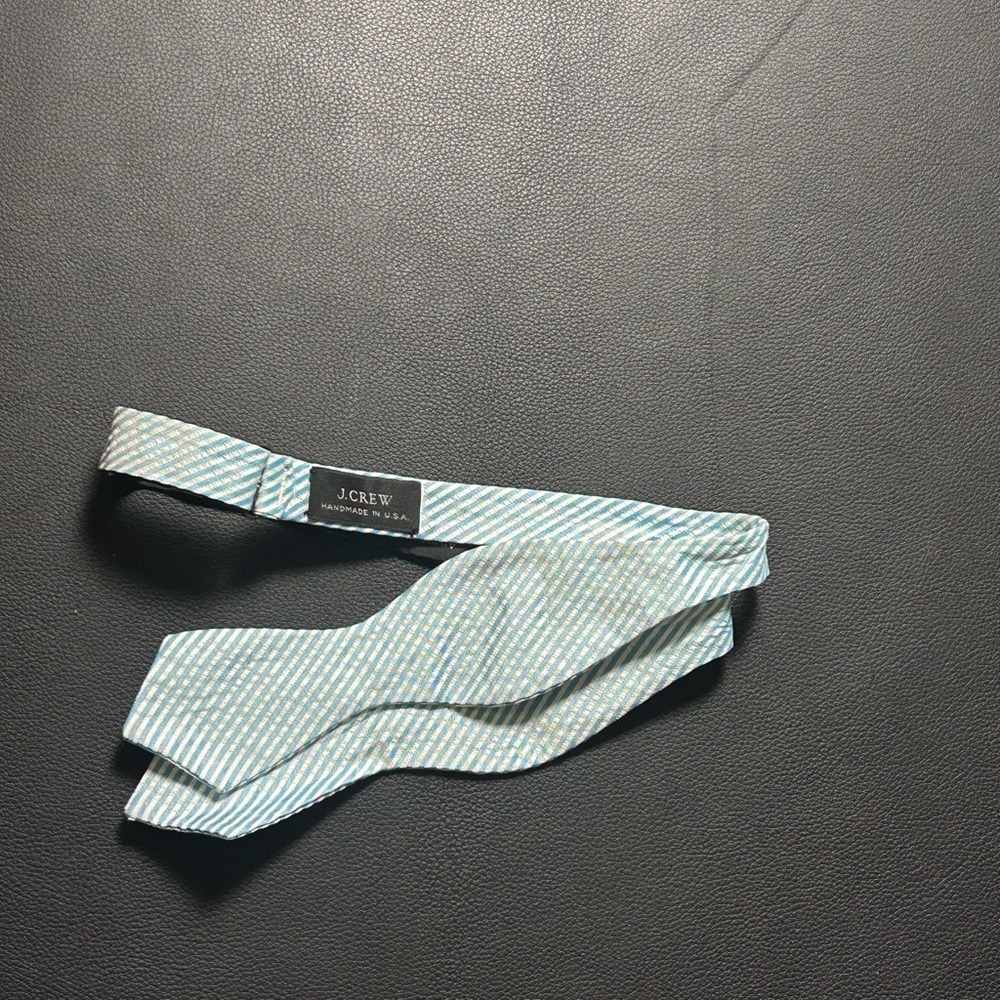 J. Crew Light Blue and White Patterned Bow Tie